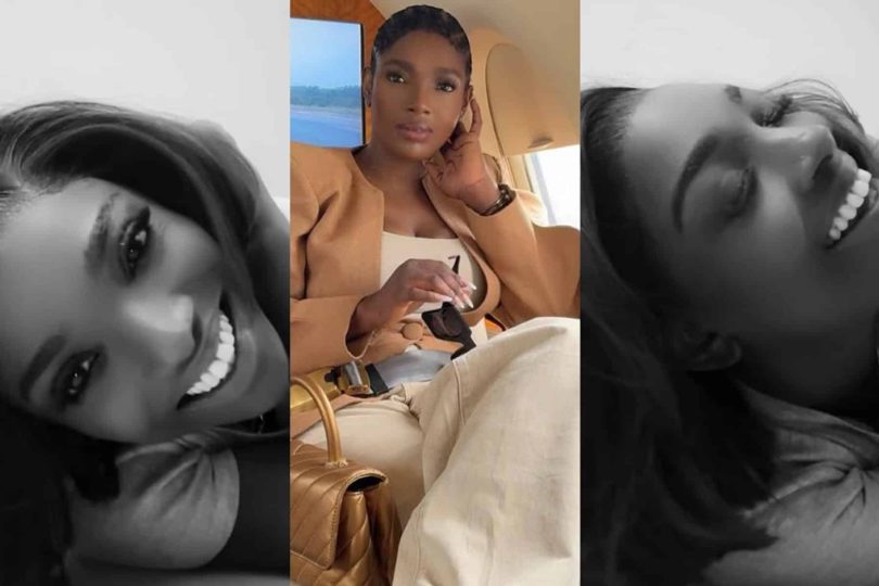 Annie Macaulay Idibia shows off face card Kemi Filani blog