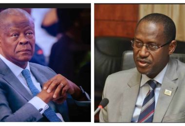 Former Finance Minister Wale Edun and Housing Minister Musa Dangiwa scaled