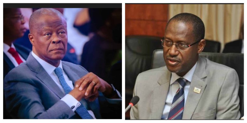 Former Finance Minister Wale Edun and Housing Minister Musa Dangiwa scaled