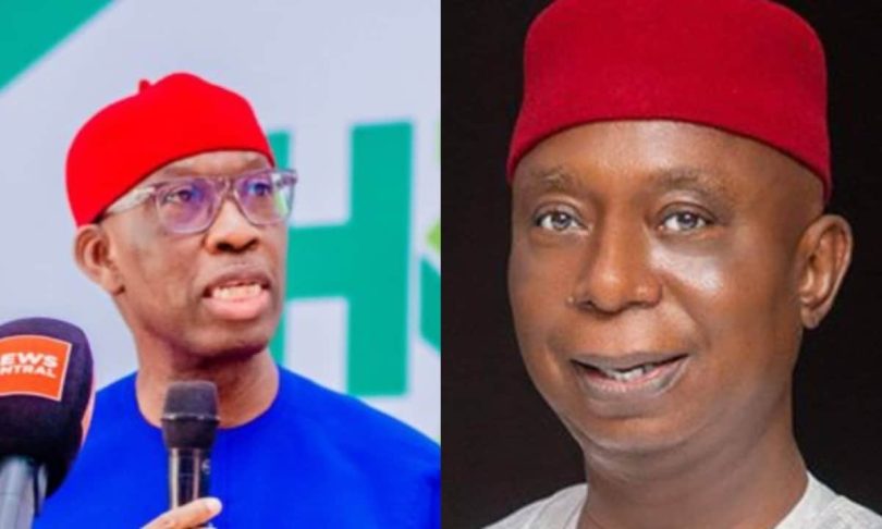 Former Governor Ifeanyi Okowa and APC Senator Ned Nwoko