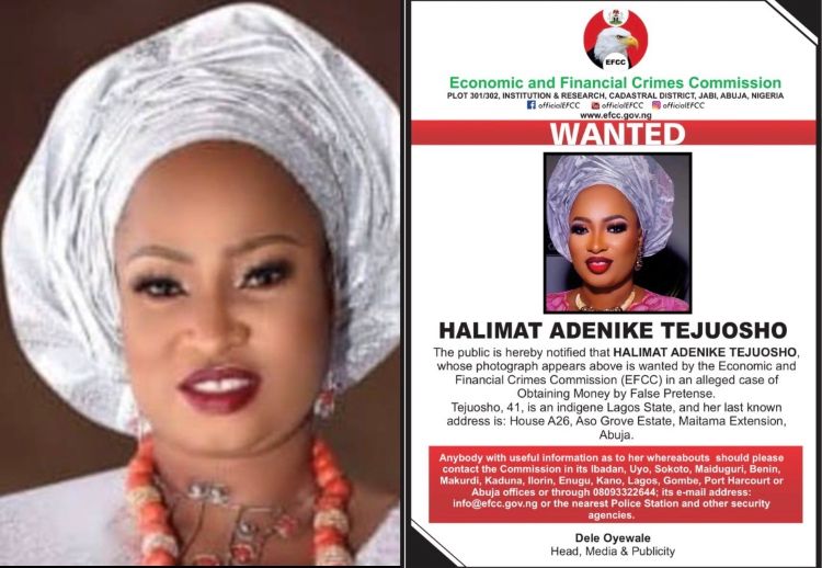 Halimat Adenike Tejuosho and EFCC declared wanted