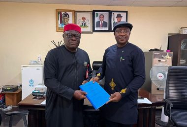 Handing over photo between Messrs Effanga and Onuoha