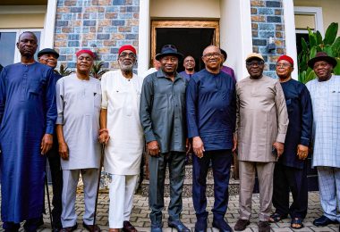 Jonathan Obi and the South East leaders during the visit