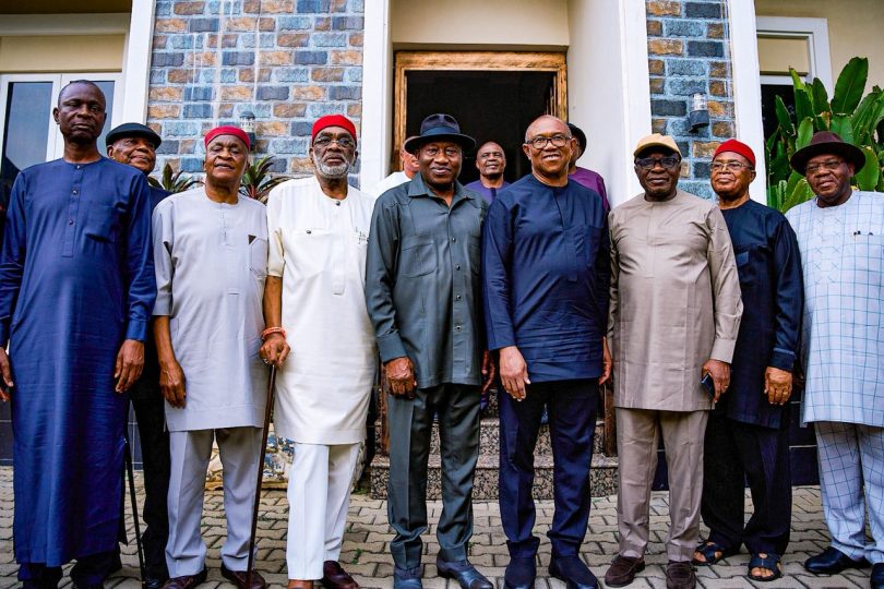 Jonathan Obi and the South East leaders during the visit