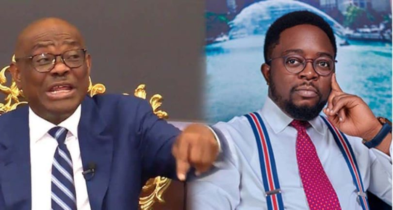 L R FCT Minister Nyesom Wike and Nigerian Journalist Seun Okinbaloye