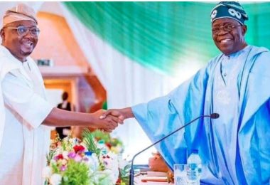 L R Former Minister of Power Bayo Adelabu and President Bola Tinubu