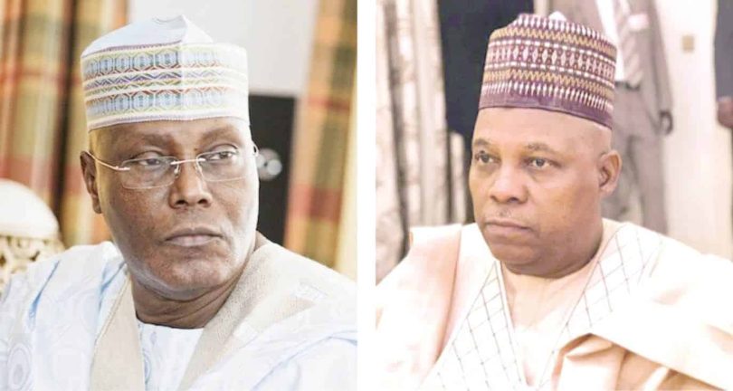 L R Former Vice President Atiku Abubakar and Vice President Kashim Shettima
