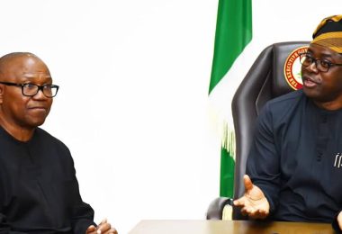 L R former presidential candidate Peter Obi and Governor of Oyo State Seyi Makinde