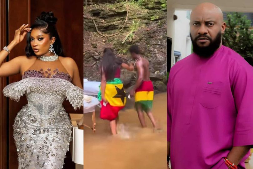May Edochie gets massage at the famous Asenema Waterfalls in Ghana Kemi Filani blog