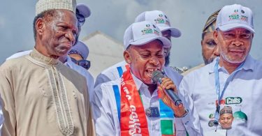 The immediate past Commissioner for Works in Kogi State Mohammed Yusuf addressing electorates