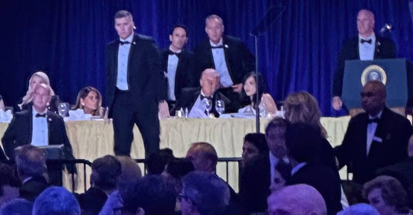 donald trump evacuated as man armed with guns and knives storms building