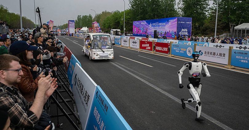 robots race past humans in beijing half marathon
