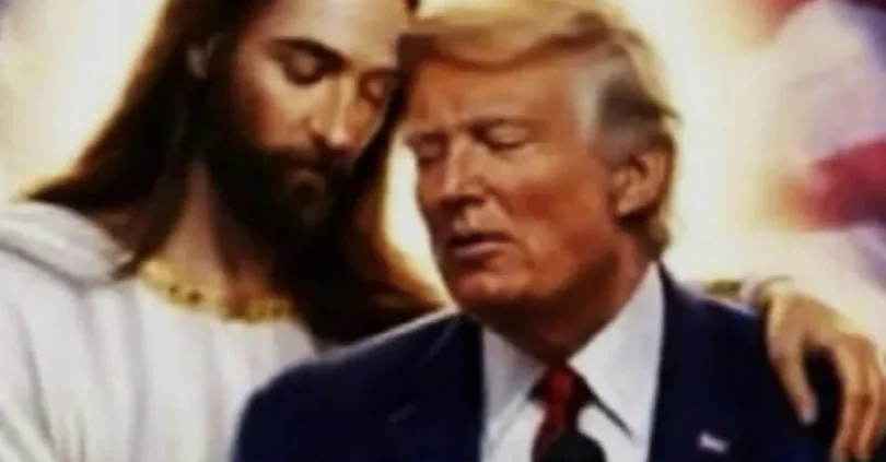 trump posts image of himself with jesus as administration s pope criticism continues