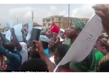Adelabus supporters protest