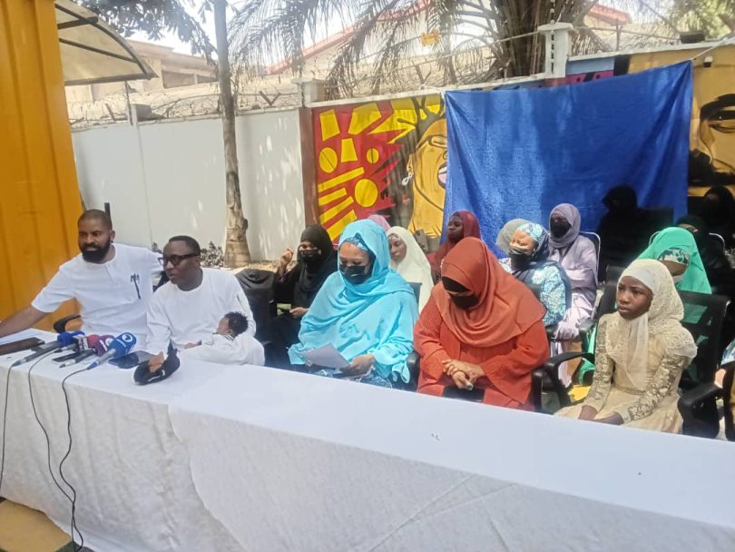 Adeyanju Sowore and some wives of the detained military officers