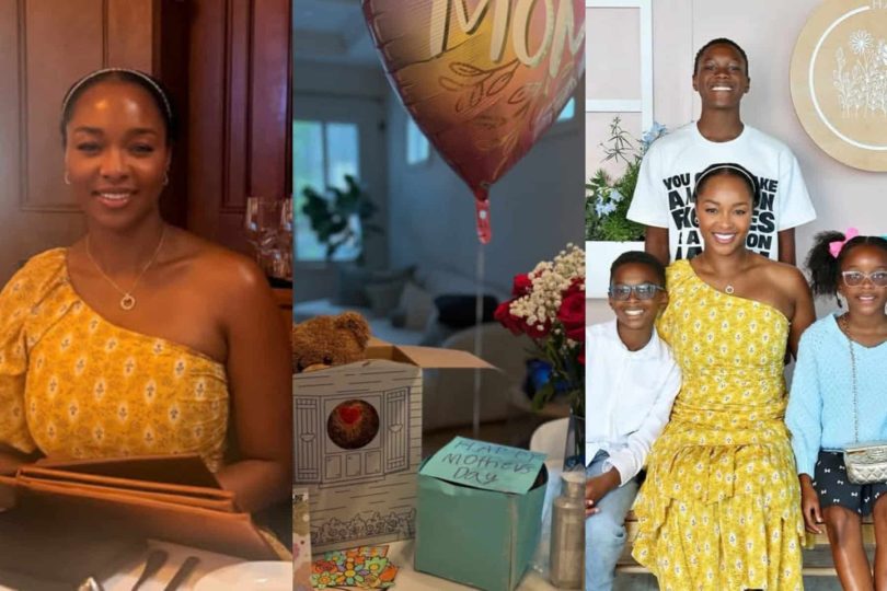 Anita Okoye children surprise her on Mothers Day