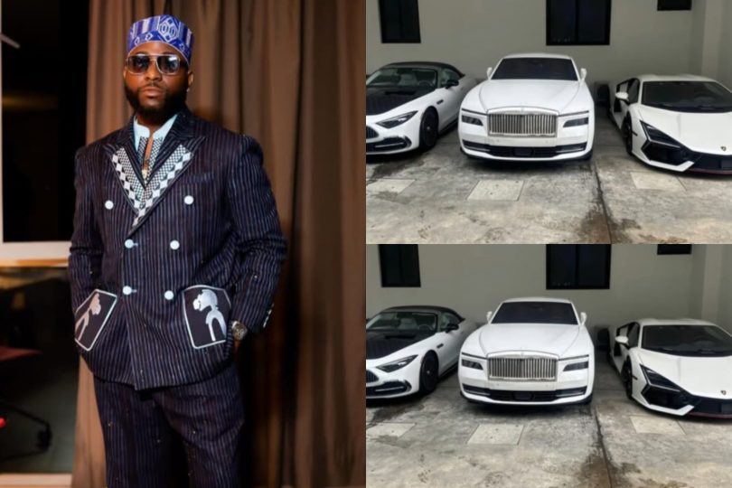 Davido shows off his expensive car garage