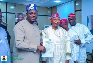 L R APC National Chairman and Kano State Governor Abba Yusuf
