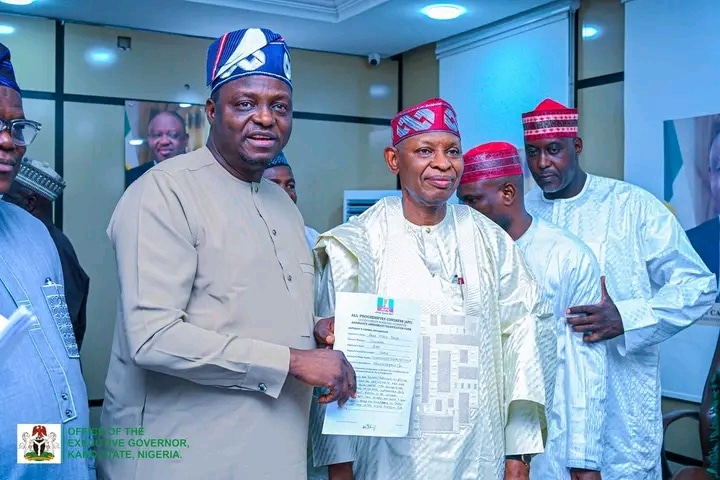 L R APC National Chairman and Kano State Governor Abba Yusuf