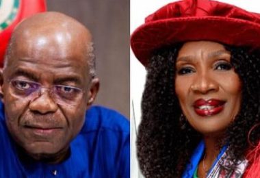 L R Governor Alex Otti and INEC Returning Officer Nnenna Oti