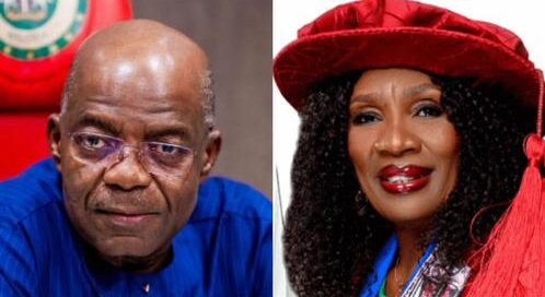 L R Governor Alex Otti and INEC Returning Officer Nnenna Oti