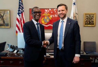 L R NSA Nuhu Ribadu and US Vice President JD Vance