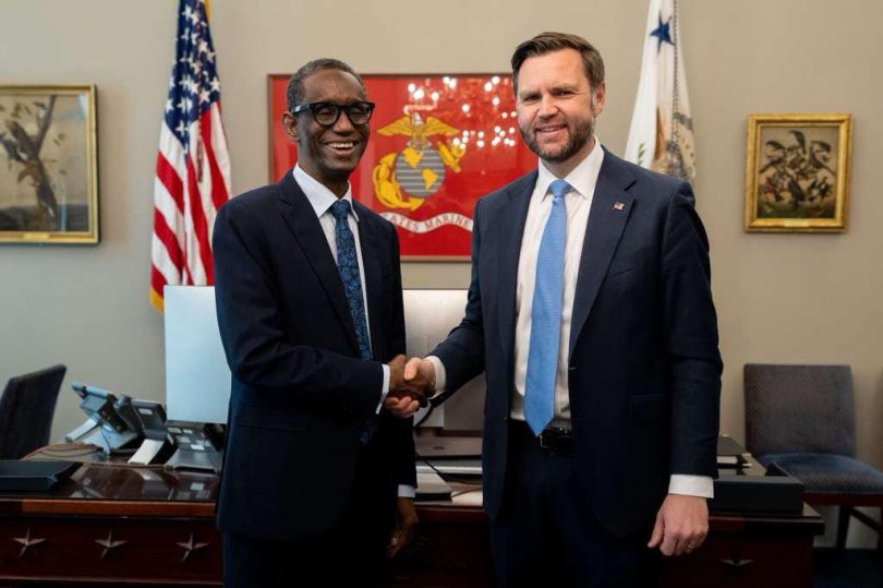 L R NSA Nuhu Ribadu and US Vice President JD Vance