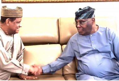 L R Presidential Aspirant Mohammed Hayatu Deen and ADC Presidential Candidate Atiku Abubakar