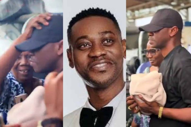 Lateef Adedimeji tears he arrives Nigeriawith triplets