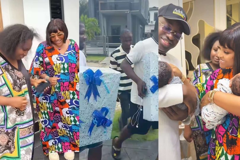Mercy Aigbe and husband visits Mo Bimpe and Lateef
