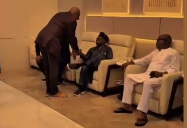 Obasanjo seated at the airport