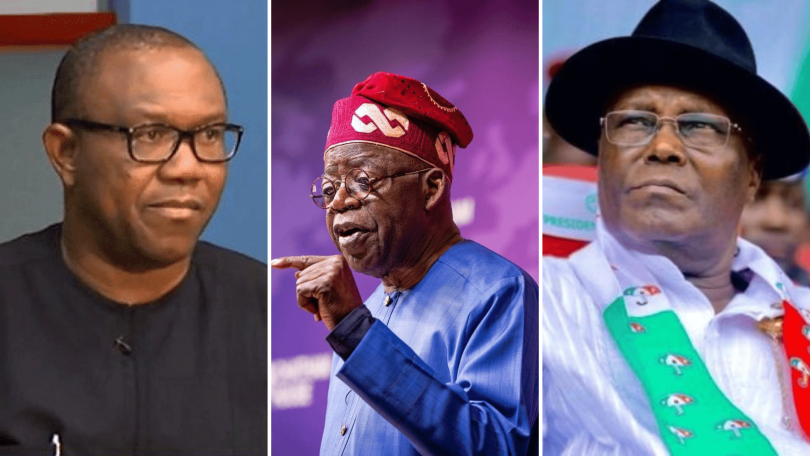 Peter Obi Bola Tinubu and Atiku Abubakar