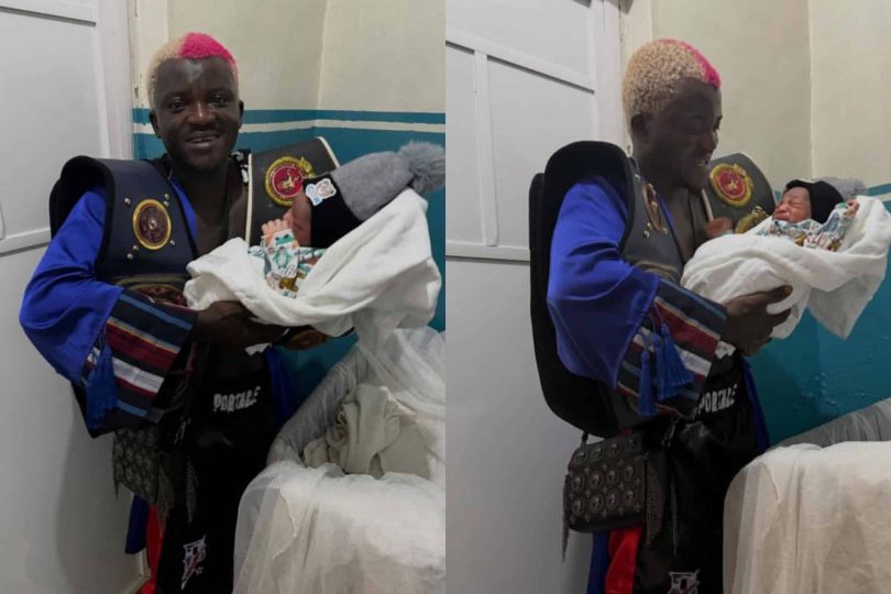 Portable shares photos with newborn son