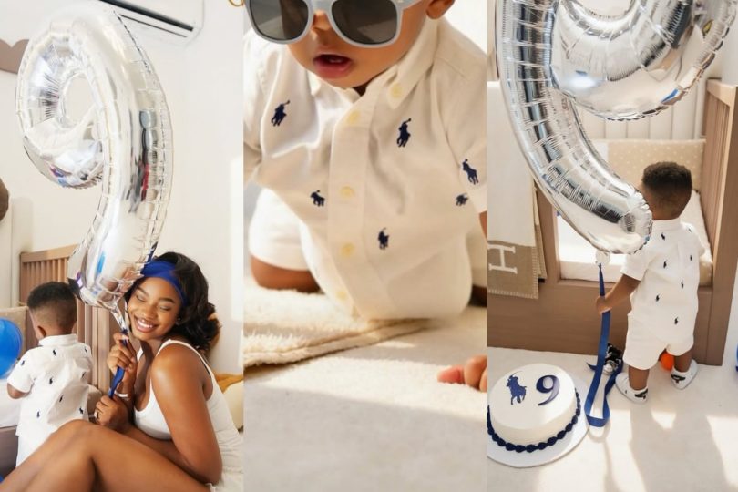 Priscilla Ojo son turns 9 months