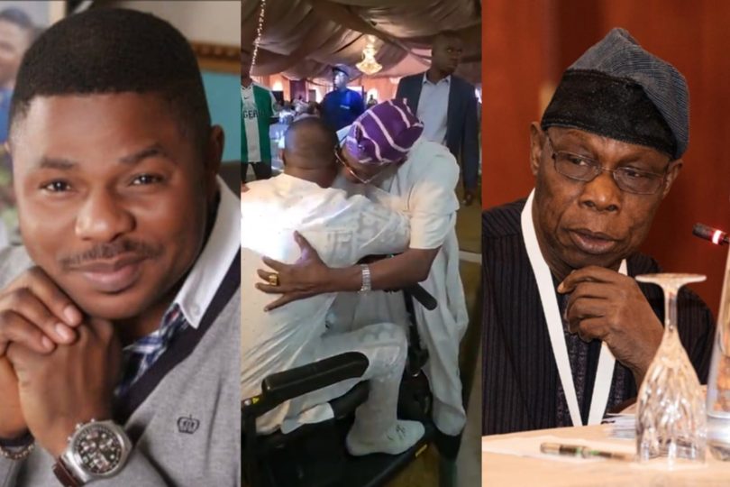 Sweet moment between Yinka Ayefele and Obasanjo