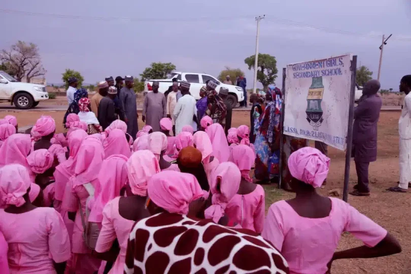The state government delegation during a visit to the Mussa Community. Credit. Borno govt