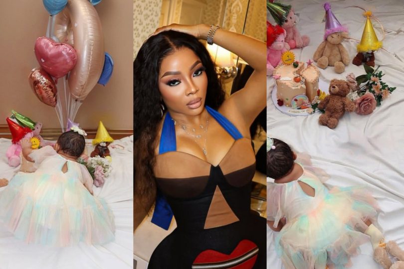 Toke Makinwa celebrates daughter as she turns 9 months
