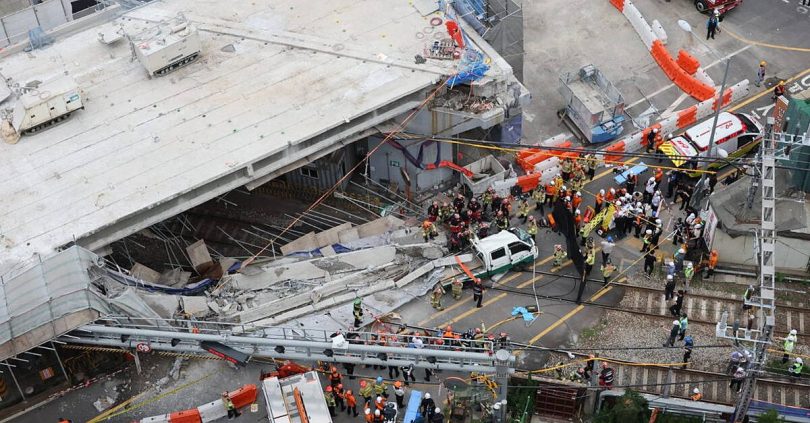 three dead in south korea after collapse at overpass demolition site
