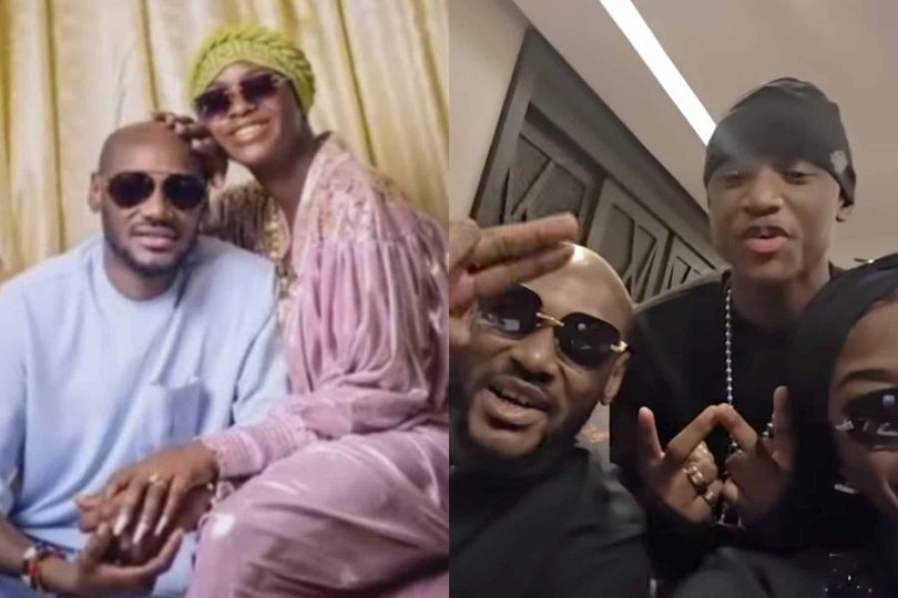 2baba his wife Natasha and Nino Idibia