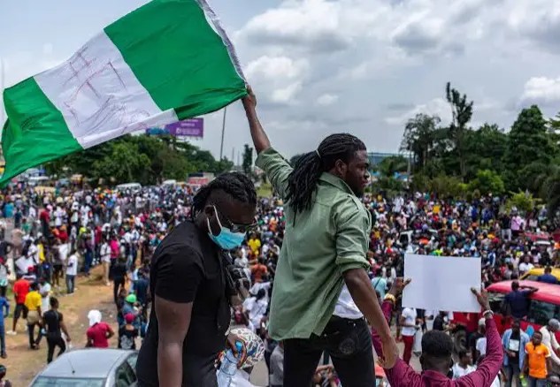 A file photograph of protesters