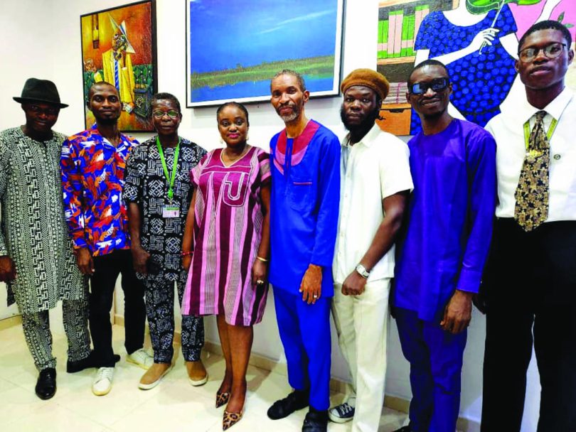 A group photo of the exhibitors at the show