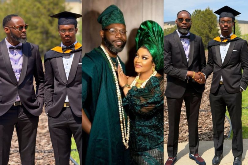 Biodun Okeowo husband and son in matching outfits