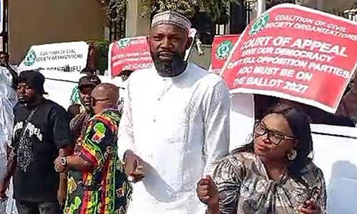 David Mark Led ADC Supporters Protest At Federal High Court