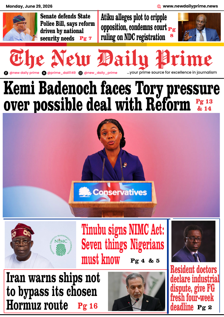 JUNE 29 2026 NEW DAILY PRIME