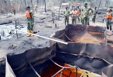 Navy Destroys Illegal Crude Refining Site In River 2