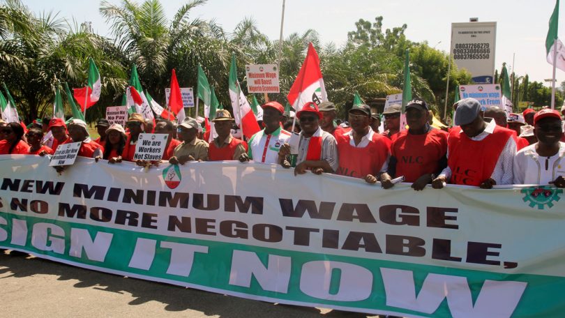 Nigeria labour congress protest over minimum wage