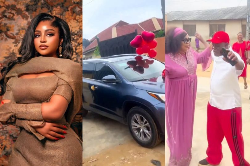 Regina Daniels gifts dad a SUV