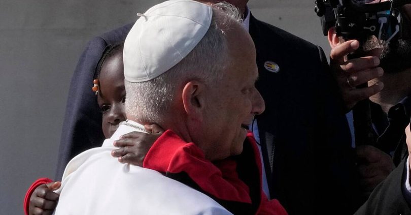 people traffickers will face wrath of god warns pope leo