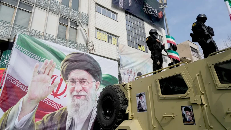 policemen supreme leader banner tehran