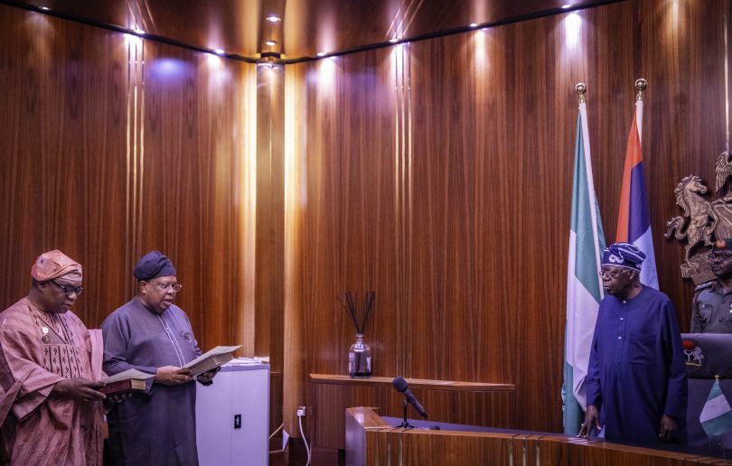 swear in Joseph tegbe Sola Enikanolaiye